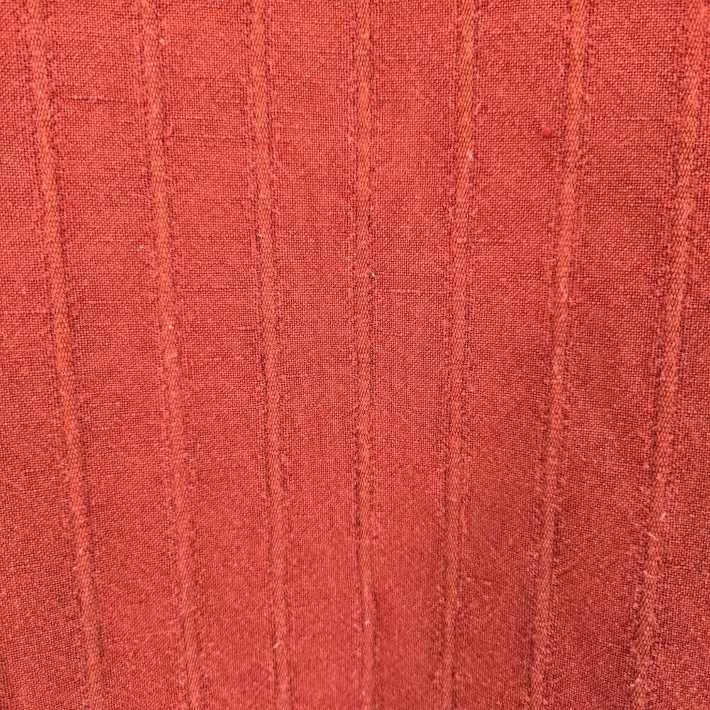 Flax Vintage Long Sleeve Striped Top Terracott Medium Linen Cotton Blend - Picture 7 of 9